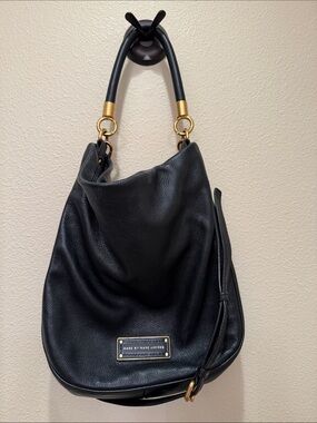 CLASSIC Marc by Marc Jacobs Black Leather Hobo with Gold Hardware
